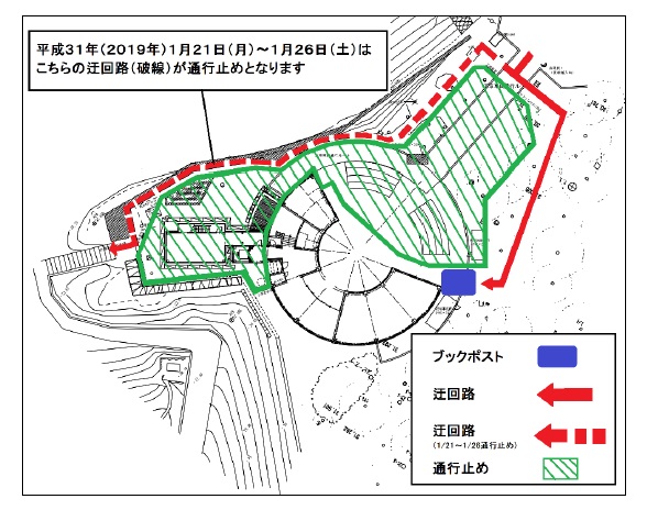 まんが図書館通行止め通路